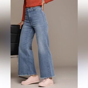 Mango MNG Catherine Culotte High Rise Wide Leg Jeans Boho Chic Size 1